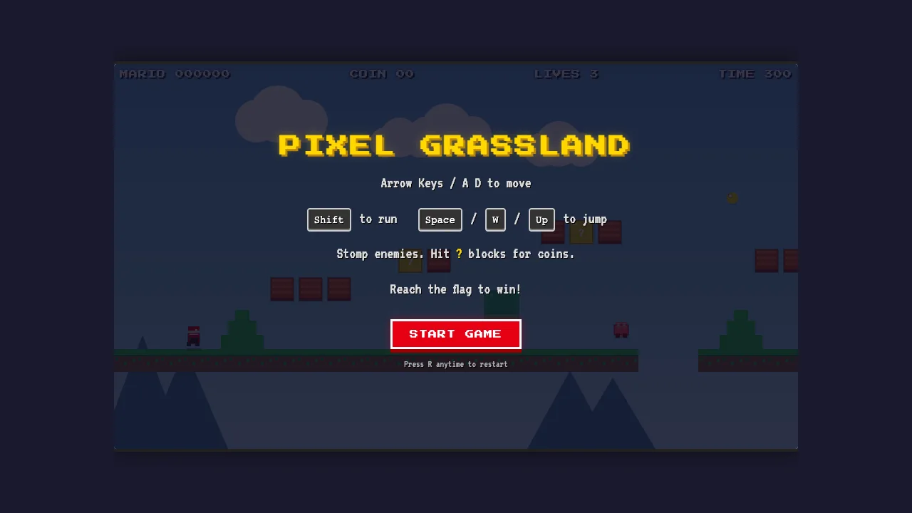 Inkling Small platformer capture from the higher-scoring run, showing a canvas that did not change after input