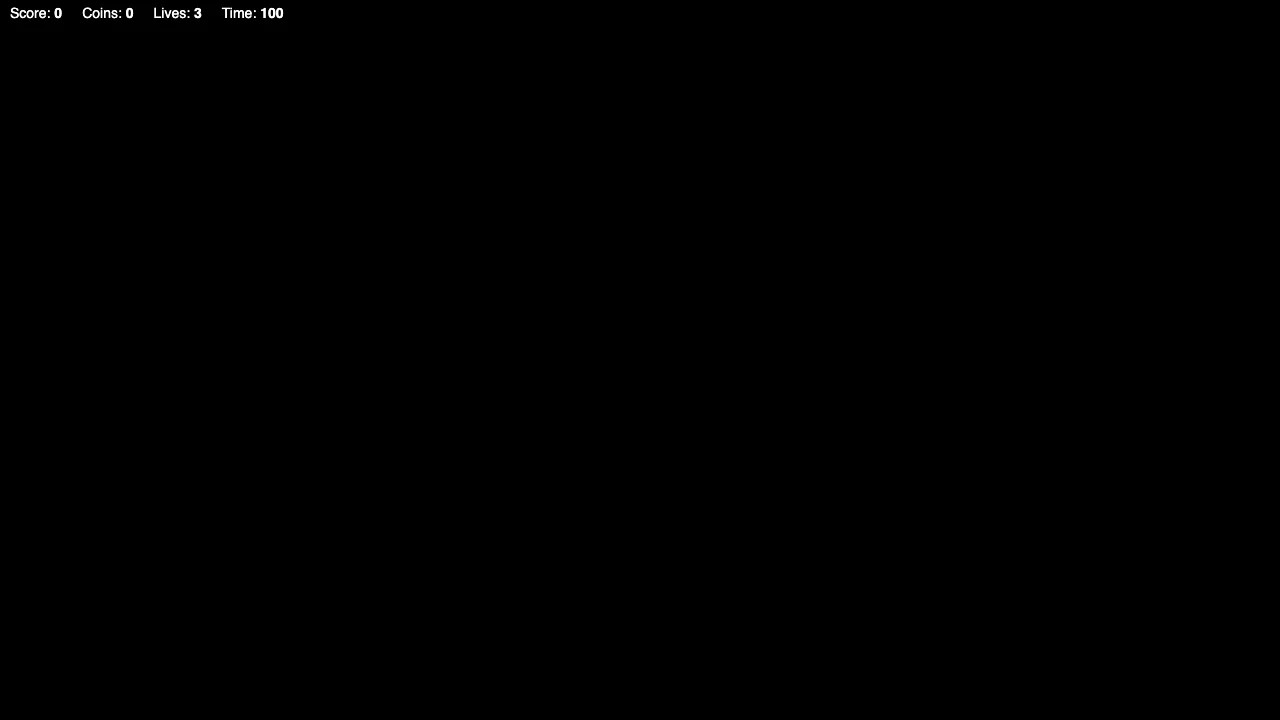 Blank Laguna S 2.1 platformer canvas with only a small HUD visible